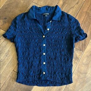 NEVER WORN BEFORE J.Crew Textured Navy Short Sleeve Shirt